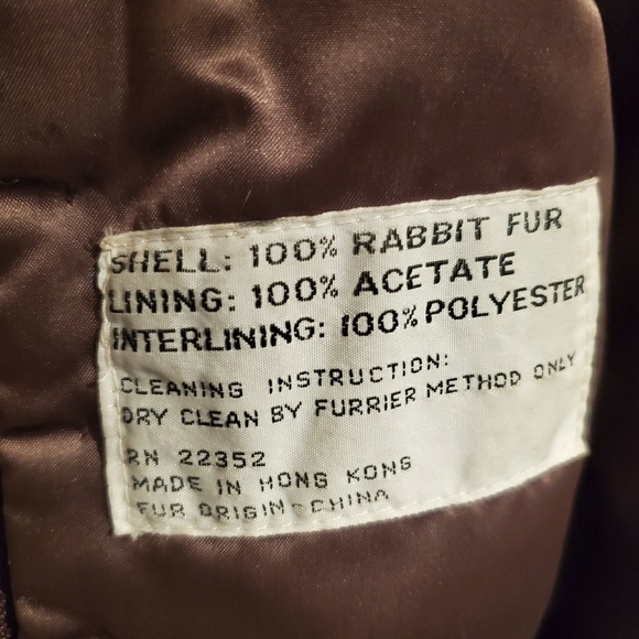 100% rex rabbit fur coat. Size  small. Never worn. - Picture 2 of 3
